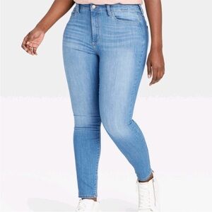 Universal Thread Women's Sky Blue Skinny Jeans high rise, light blue 12 31r